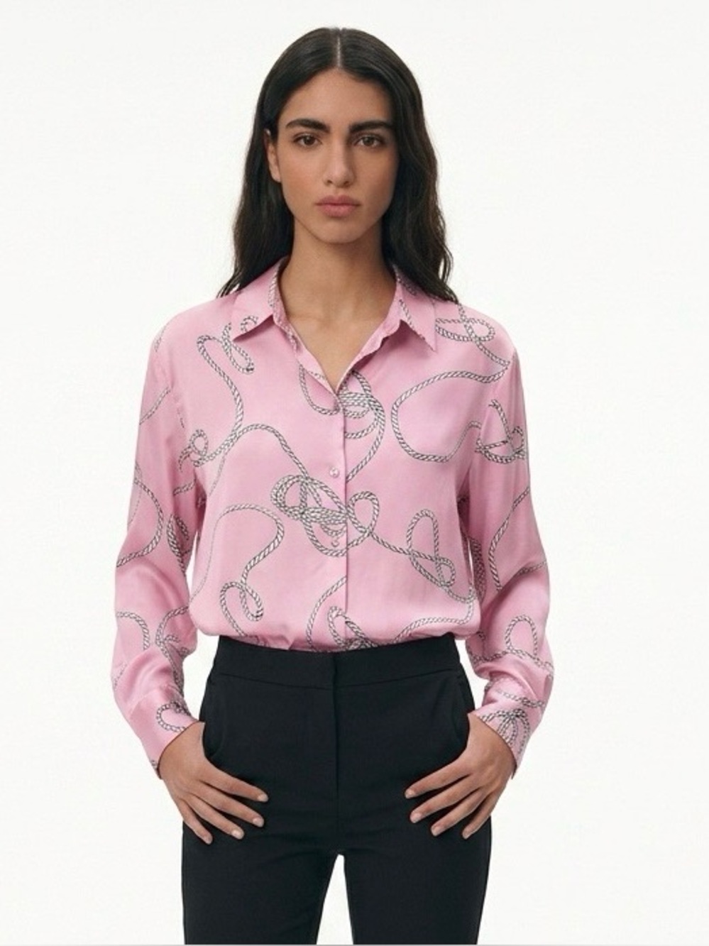 Zara Pink Rope Print Blouse